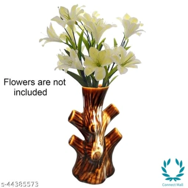  Ceramic  Brown Attractive Vases - Brown, Ceramic, Pack of1